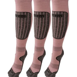 Accezzi Merino 20, skistrømper, dame, 3 par, lyserød