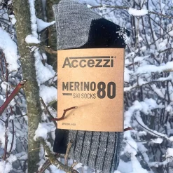 Accezzi Merino 80 skistrømper, 2 par, sort