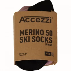Accezzi Merino 50, skistrømper, junior, lyserød