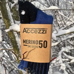 Accezzi Merino 50, skistrømper, 2 par, blå