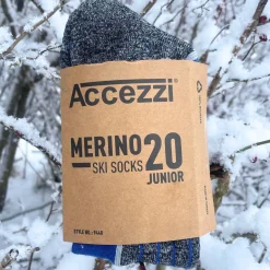 Accezzi Merino 20, skistrømper, 2 par, junior, blå