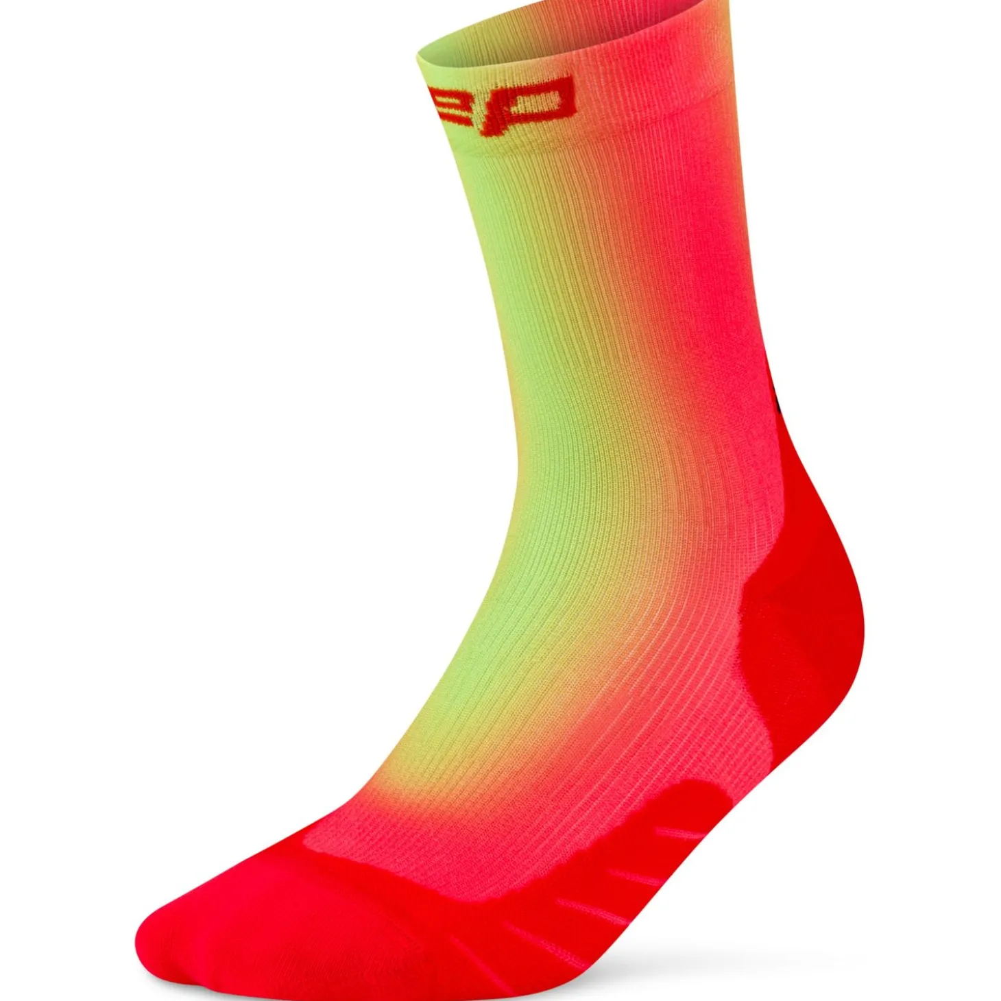 CEP Core Run EDT. GRADIENT Socks Mid Cut 5.0, løbestrømper, herre, rød/lime