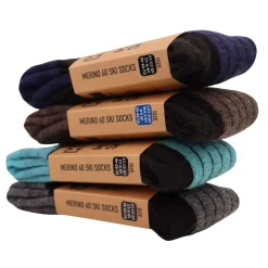 Helios Merino One 60, skistrømper, 2 par, sort