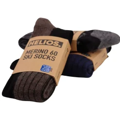Helios Merino One 60, skistrømper, brun