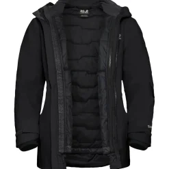 Jack Wolfskin Flowline 3in1, skijakke, dame, sort