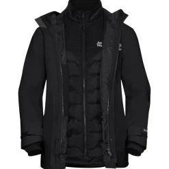 Jack Wolfskin Flowline 3in1, skijakke, dame, sort