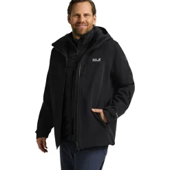 Jack Wolfskin Flowline 3in1, skijakke, herre, sort