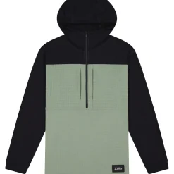 Mons Royale Offgrid Merino Fleece 1/2 Zip, trøje, herre, grøn/sort