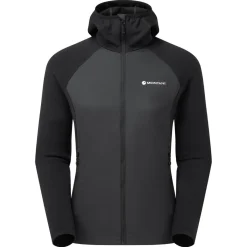 Montane F Sirocco Lite Hoodie, mellemlag, dame, sort