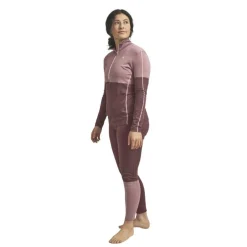 Ortovox 185 Rock'n'Wool Zip Neck, dame, lyserød